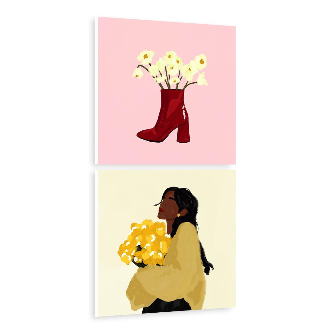 Boots Woman Flowers