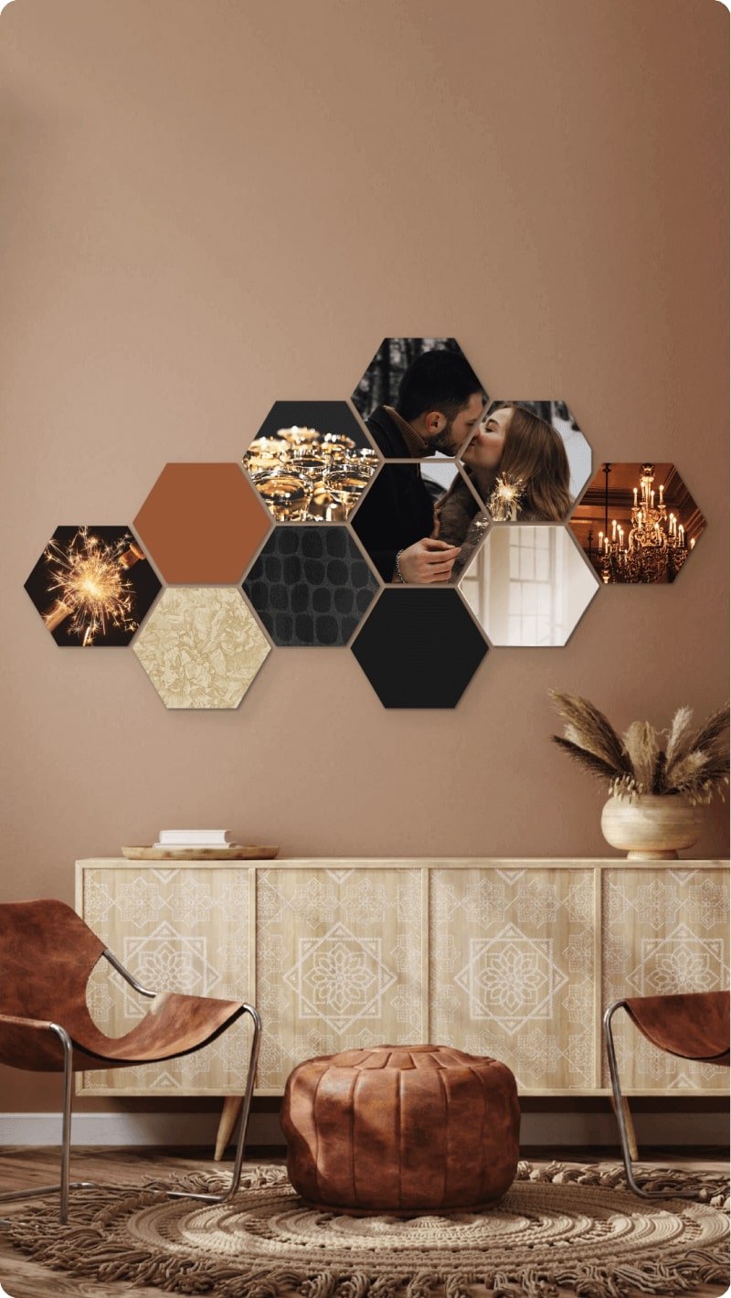 Combinez les couleurs tan et les miroirs bronze