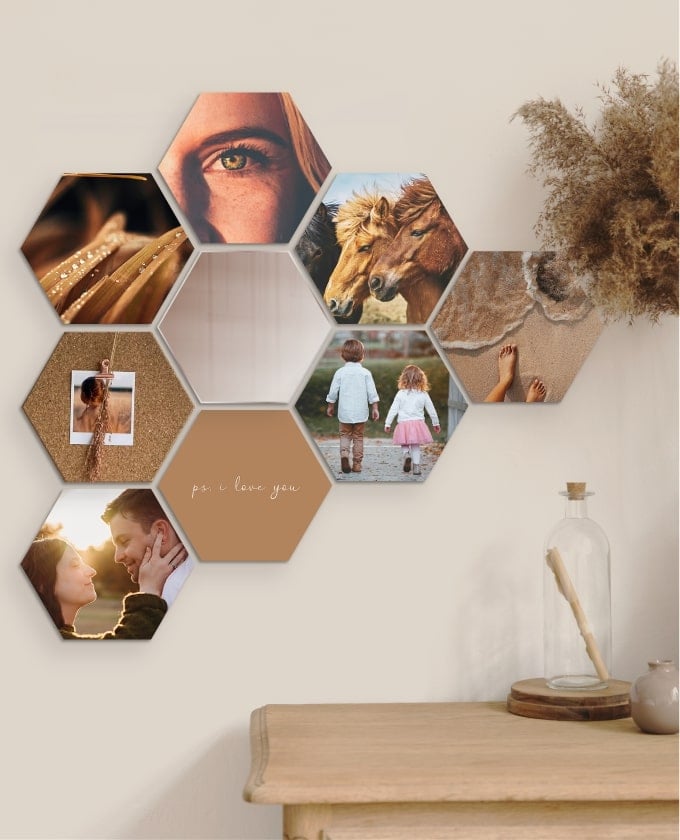 hexagon collage