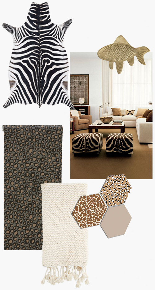 Hexagons dierenprint
