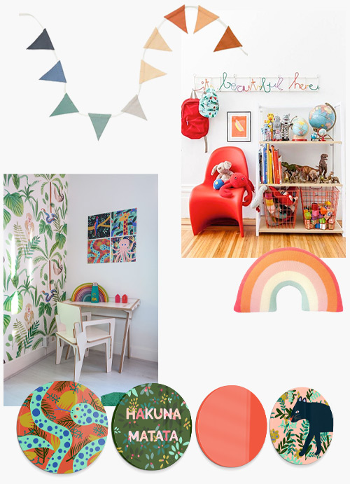 kinderkamer wanddecoratie met kleur