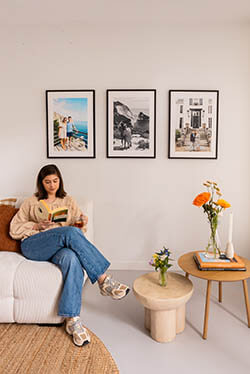 Three frames in the living room