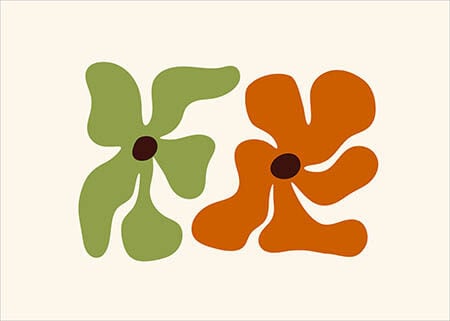Green and Red Flowers